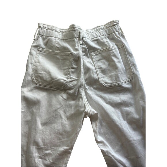 J Crew White Crop Elastic Paper Bag  Waist Denim Size 29 - Picture 5 of 9